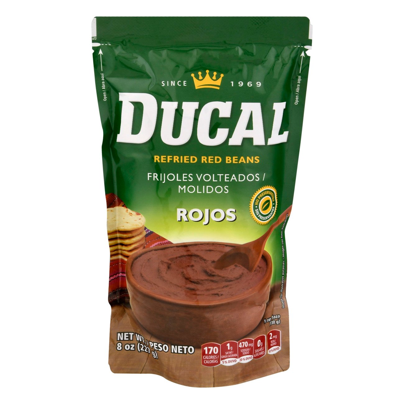 Ducal Frijoles Rojos Volteados (Refried Red Beans) Shop Beans