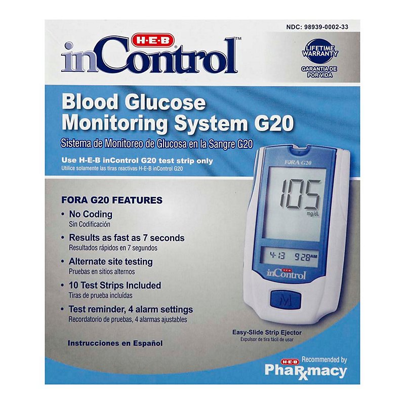 Madison Dag Associëren H-E-B InControl Blood Glucose Monitoring System G20 - Shop Home Health Care  at H-E-B