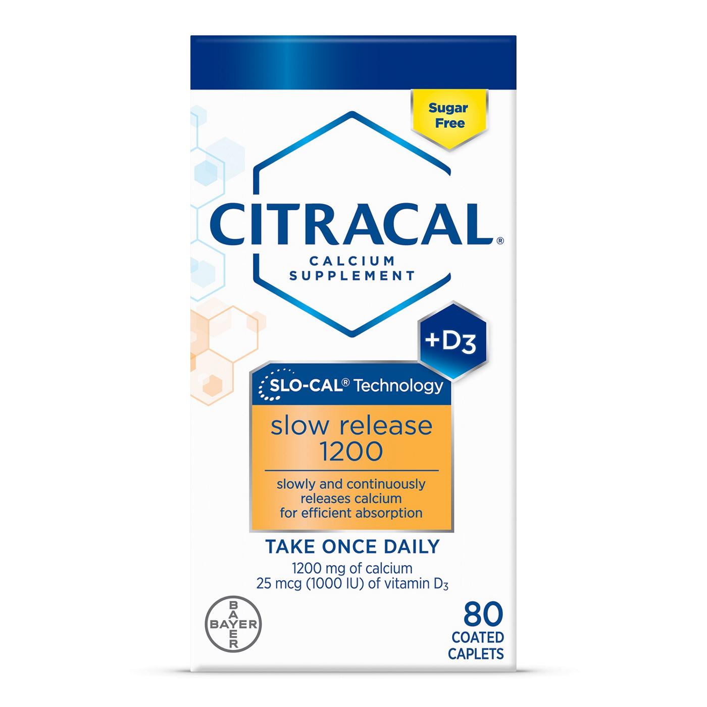 Citracal Calcium + D3 Slow Release 1200 Coated Tablets; image 1 of 8