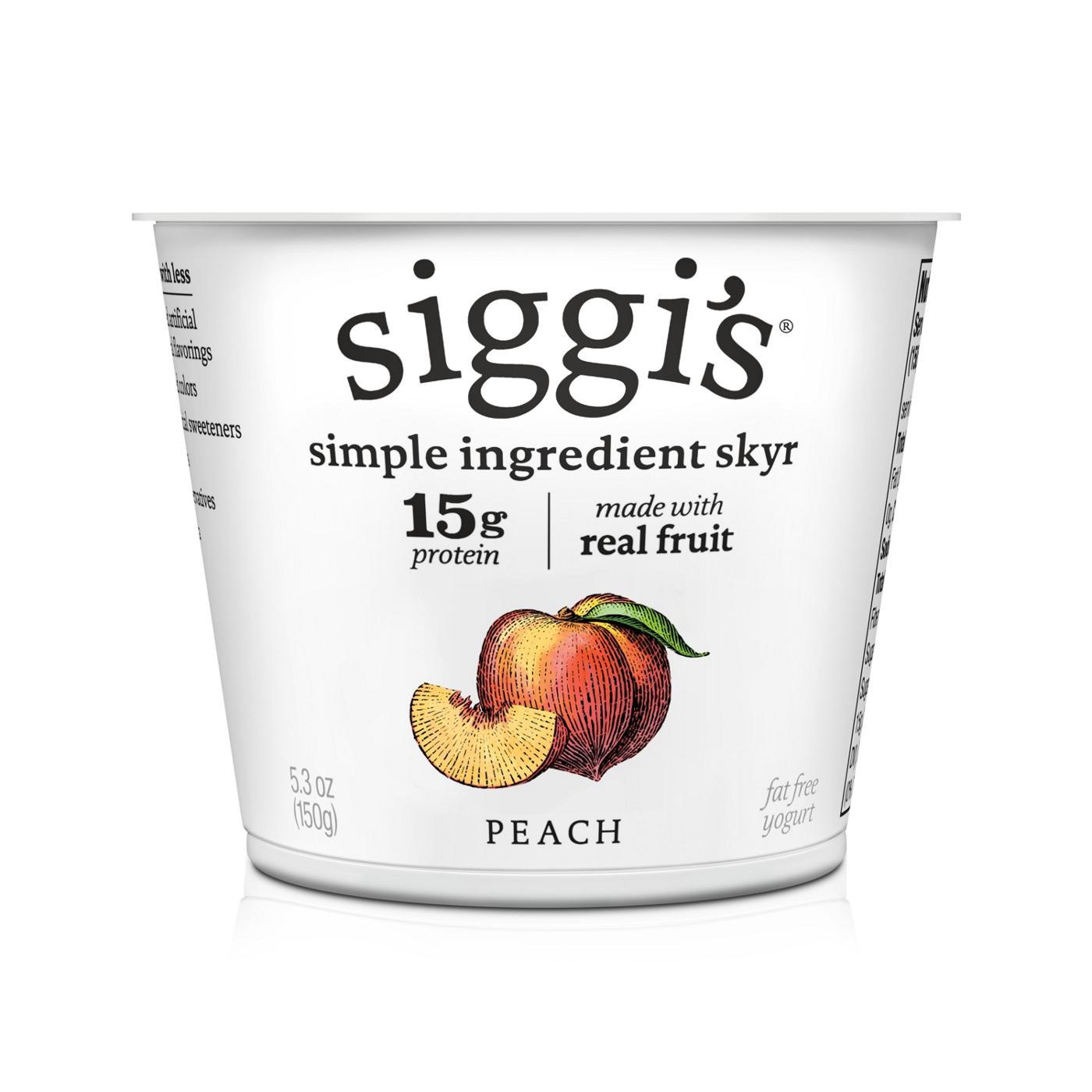 Siggi's 0% Non-Fat Strained Skyr Peach Yogurt; image 1 of 2