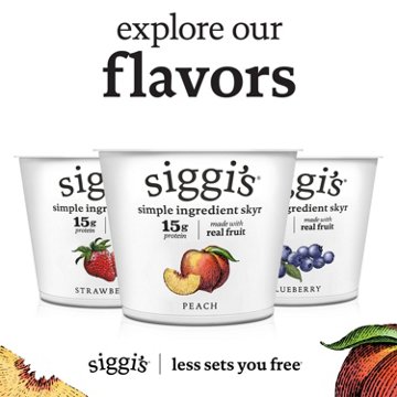 Siggi's 0% Non-Fat Strained Skyr Yogurt - Peach