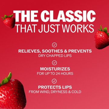 ChapStick Classic Strawberry Flavored Lip Protectant Stick, Prevent Chapping, 24 Hour Moisturizing Lip Balm, Relieves Dryness, 0.15 oz, 0.15 oz