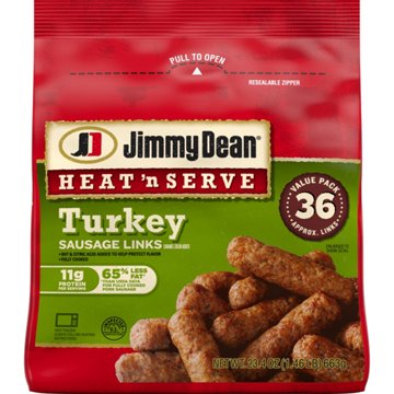 Jimmy Dean Heat 'n Serve Frozen Turkey Breakfast Sausage Links, 36 ct, 23.4 oz