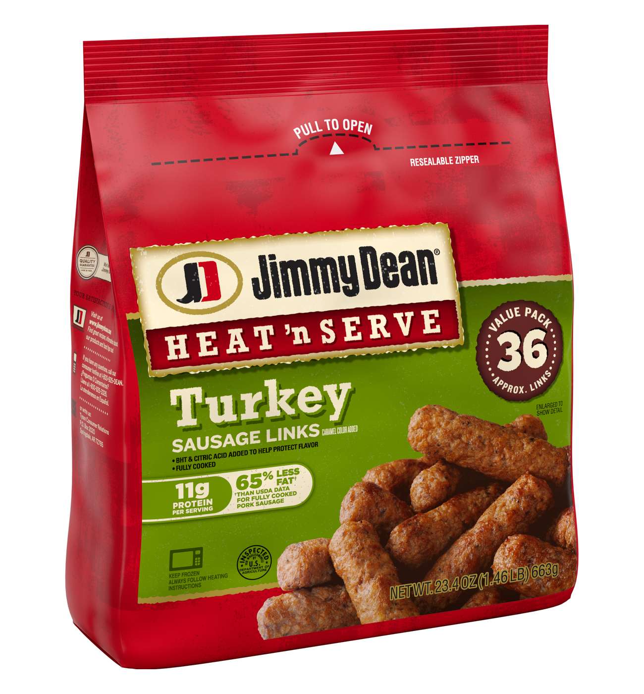 Jimmy Dean Heat 'n Serve Frozen Turkey Breakfast Sausage Links, 36 ct; image 2 of 5