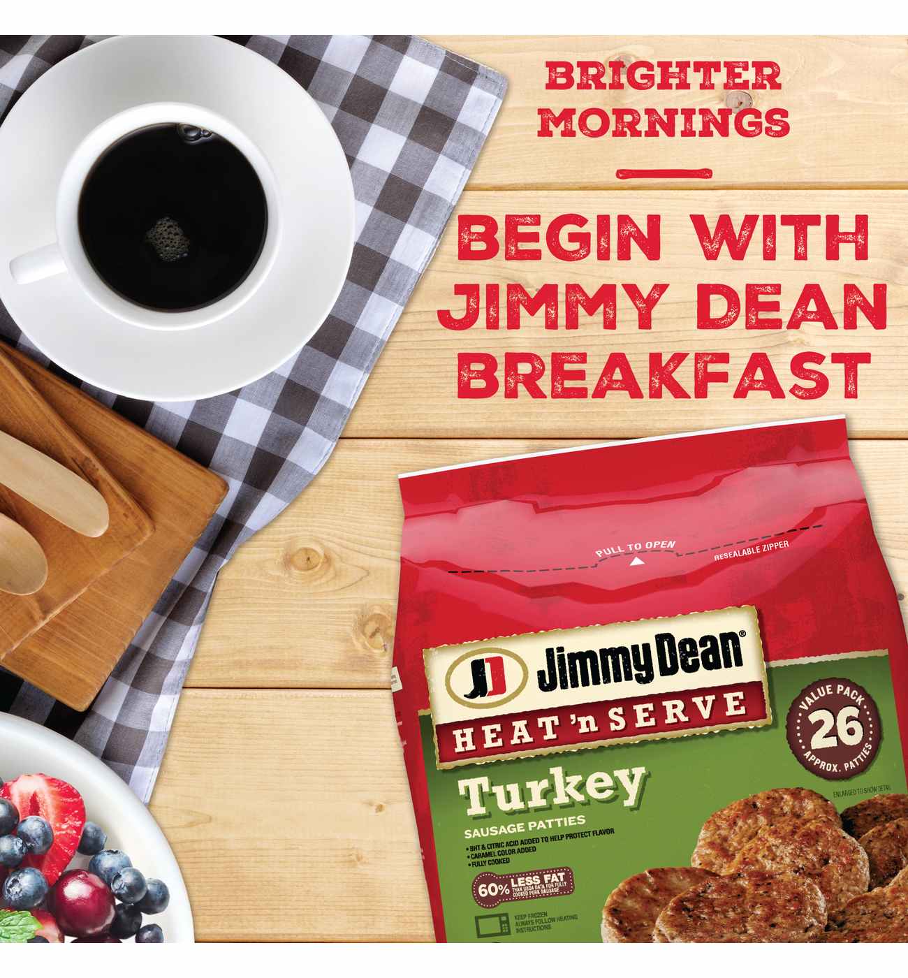 Jimmy Dean Heat 'n Serve 10g Protein Turkey Breakfast Sausage Patties; image 4 of 5