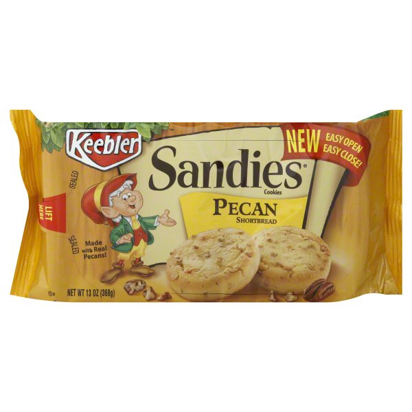 Keebler Sandies Cookies, Shortbread, Pecan, Cookies