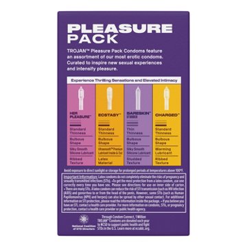 Trojan Pleasure Pack Lubricated Condoms, 12 ct