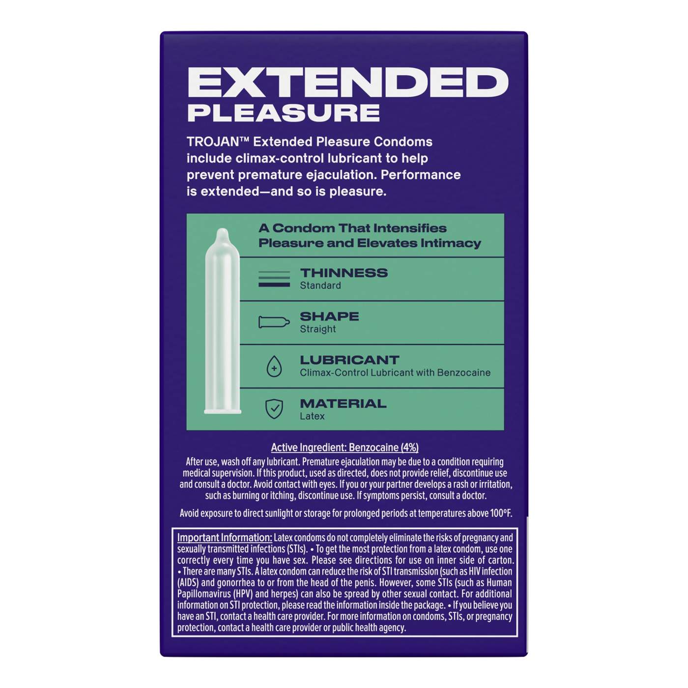 Trojan Extended Pleasure Climax Control Lubricated Condoms; image 6 of 9
