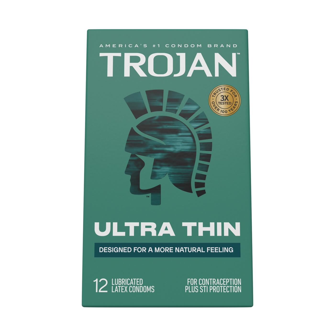 Trojan Ultra Thin Lubricated Condoms; image 1 of 9