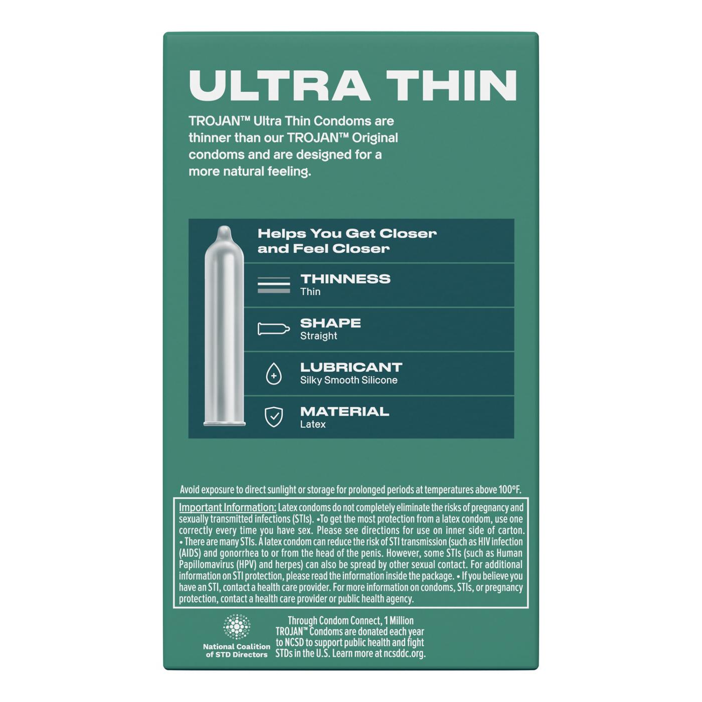 Trojan Ultra Thin Lubricated Condoms; image 3 of 9