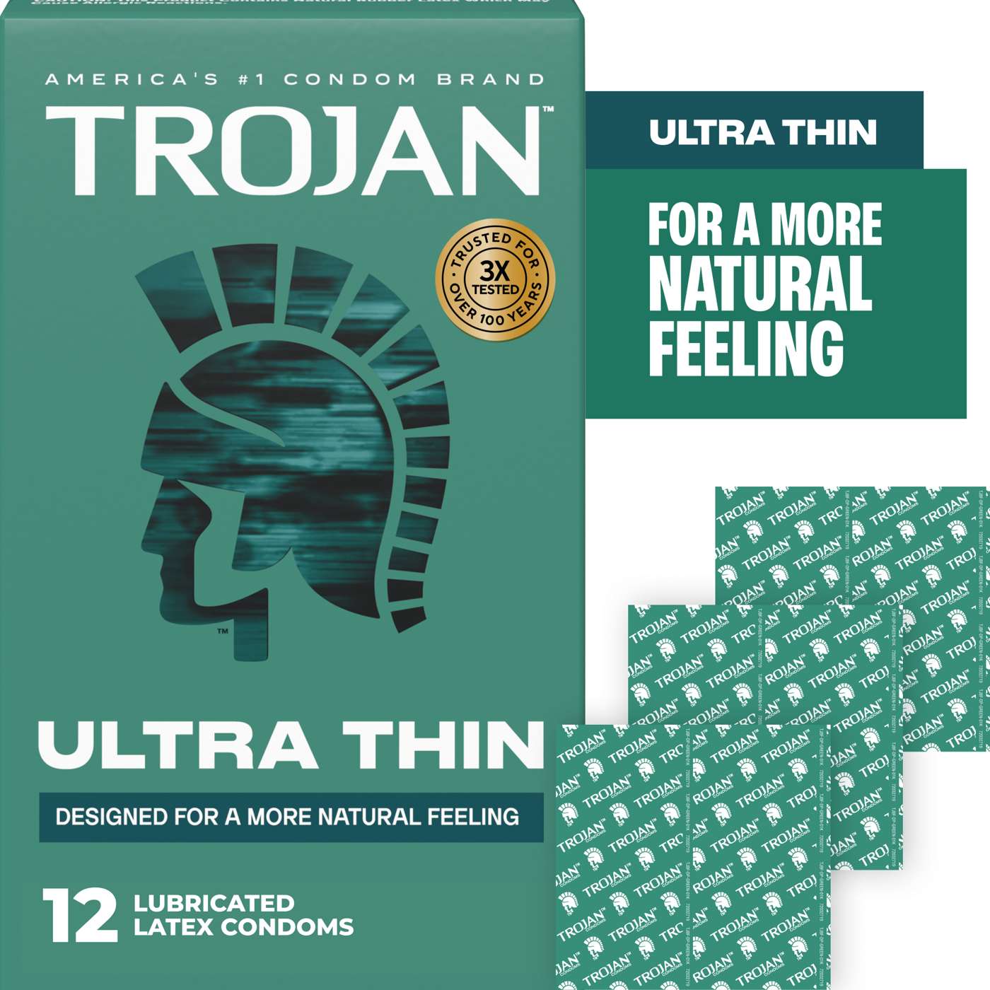 Trojan Ultra Thin Lubricated Condoms; image 8 of 9