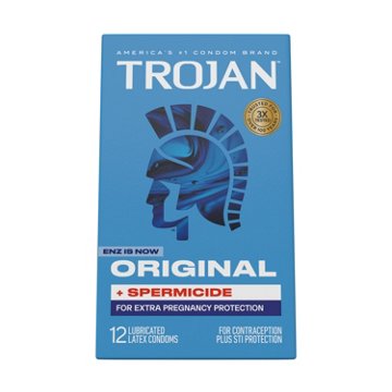 Trojan ENZ Spermicidal Lubricant Condoms, 12 ct
