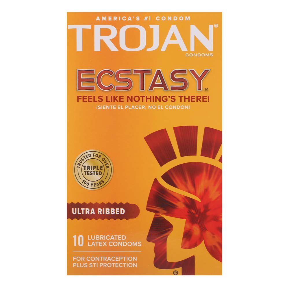 Trojan Condoms Ultra Ribbed Ecstasy Lubricated