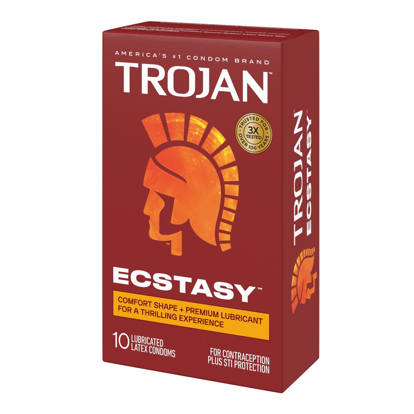 Trojan Ecstasy Ultra Ribbed Lubricated Condoms; image 4 of 8