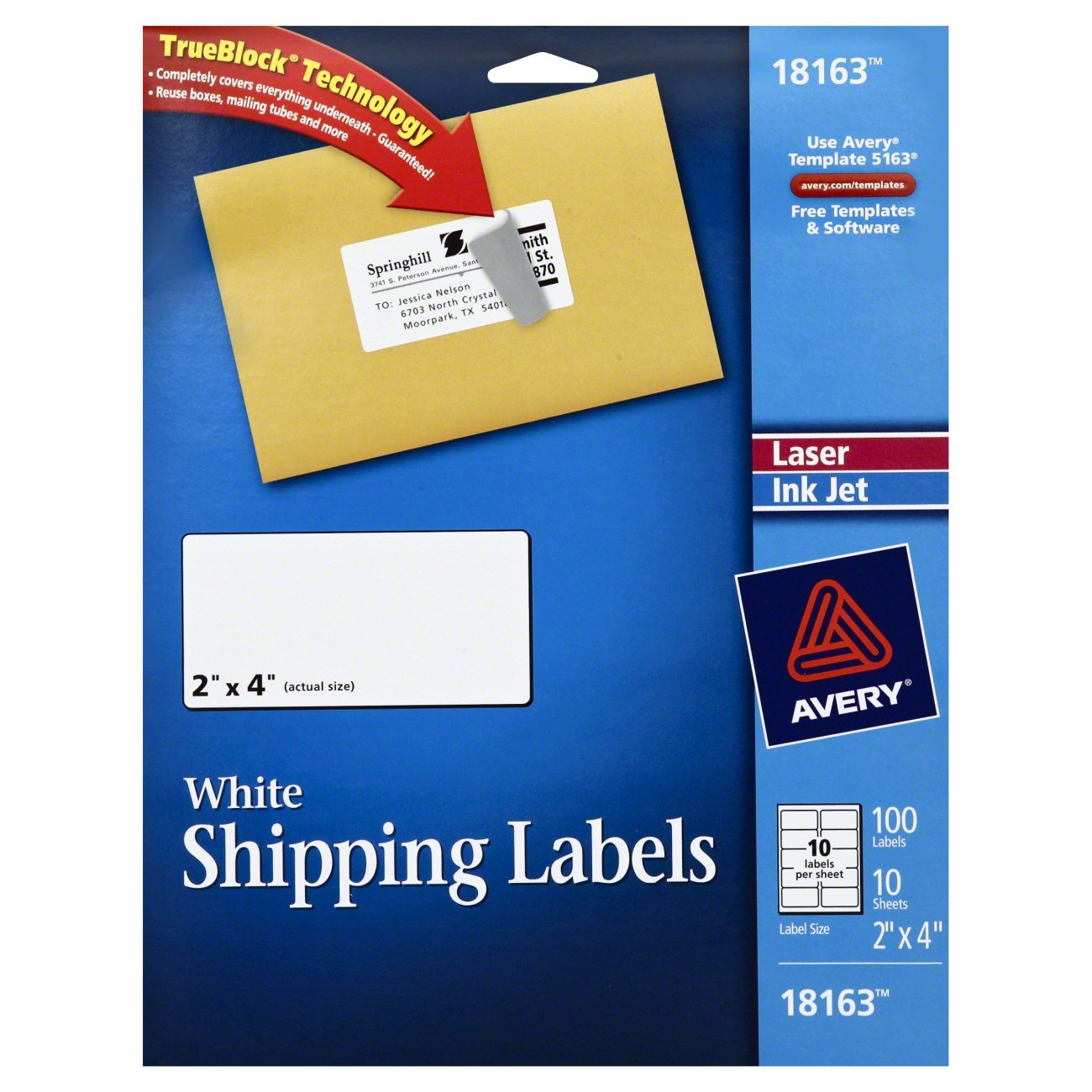 Avery 2 x 4 Inch Laser Ink Jet White Shipping Labels - Shop Dividers ...