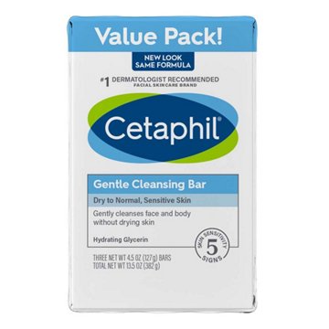 Cetaphil Gentle Cleansing Bar, 3 Pk, 13.5 oz