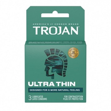 Trojan Ultra Thin Lubricated Condoms, 3 ct