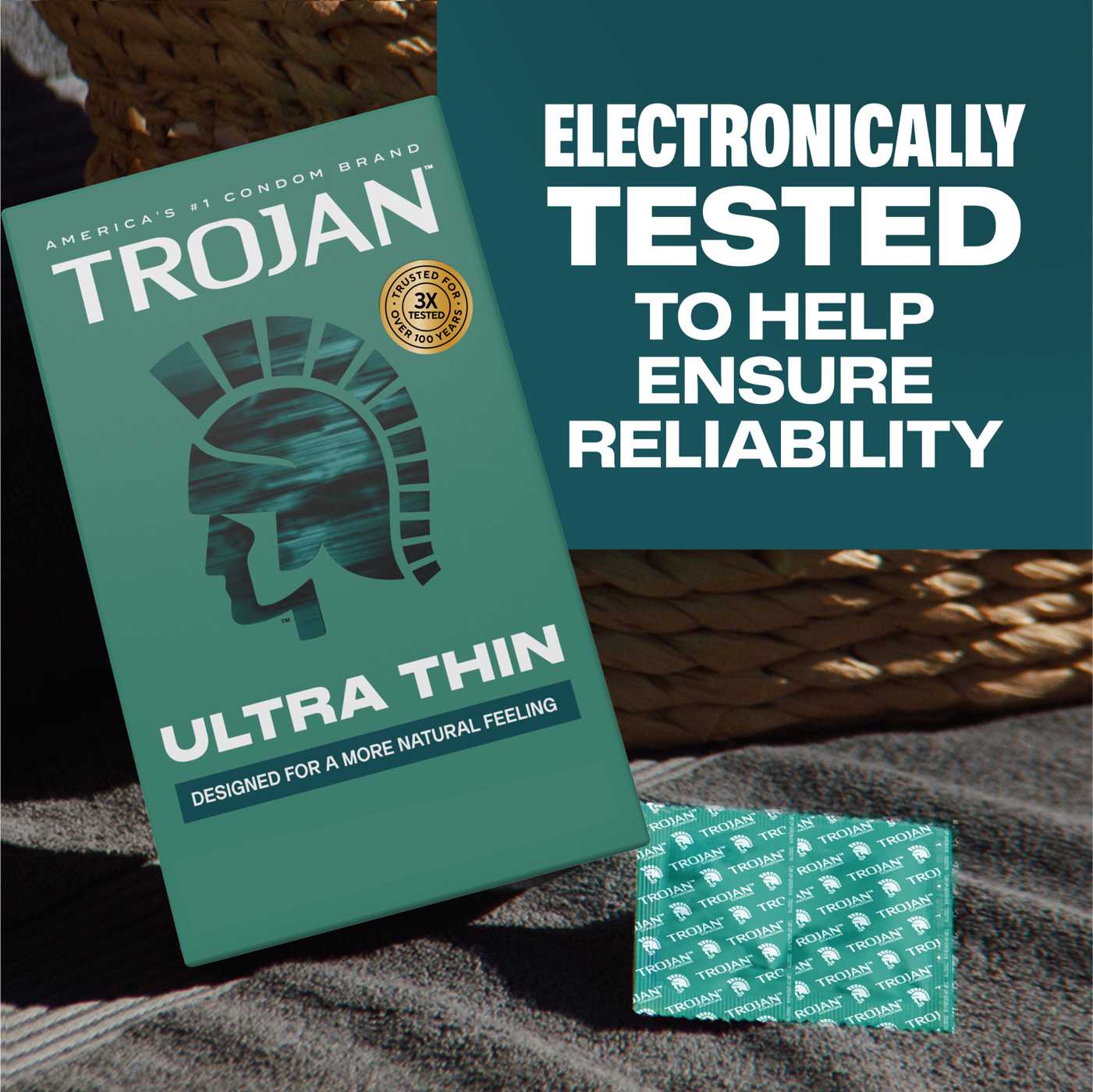 Trojan Ultra Thin Lubricated Condoms; image 9 of 10