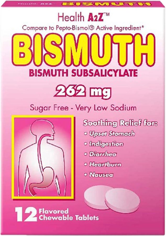 Health A2z Pink Bismuth Chewable Tablets Shop Digestion & Nausea at HEB
