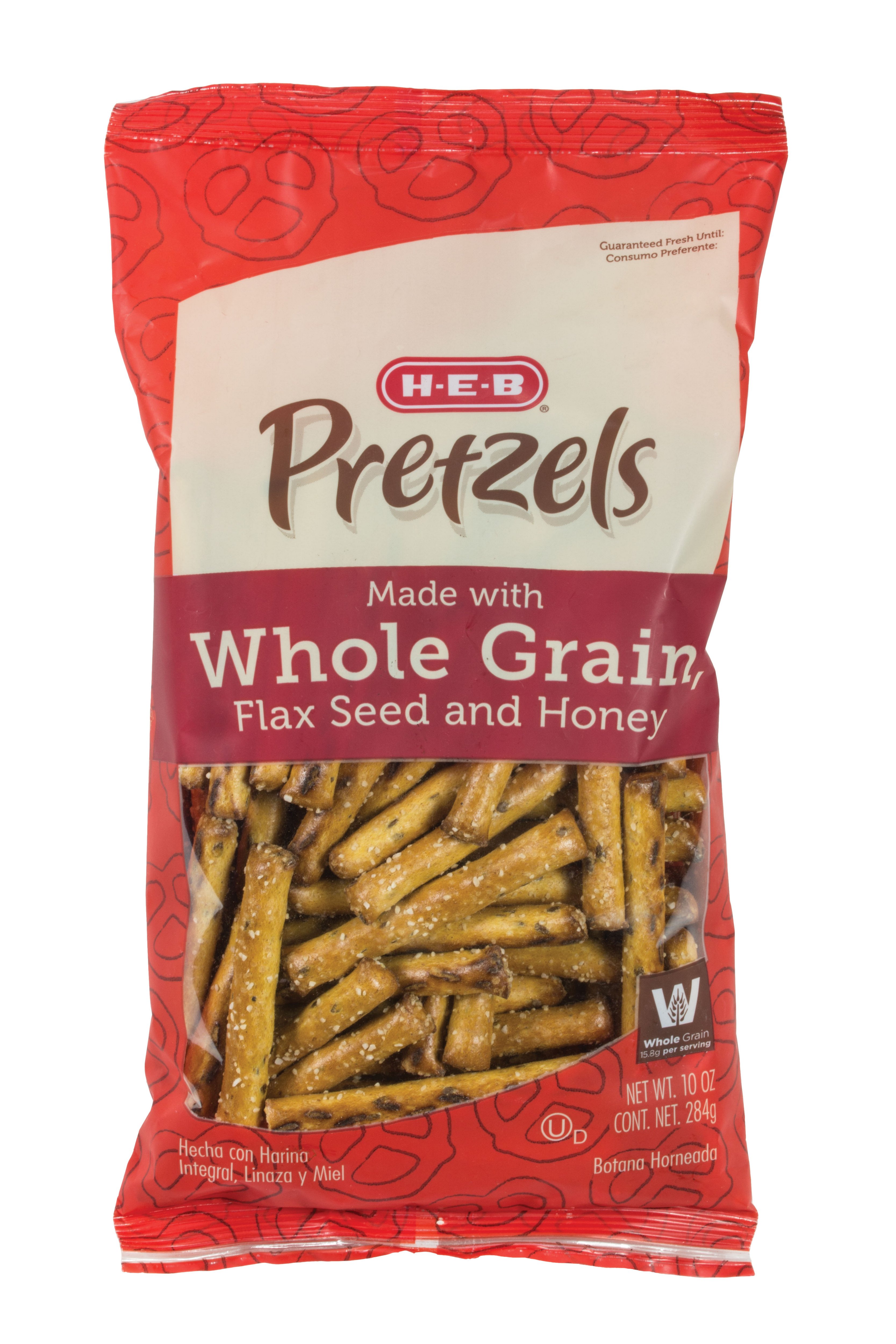 HEB Whole Grain, Flax Seed and Honey Pretzels Shop Chips at HEB