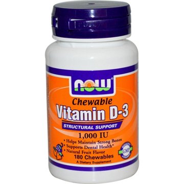 NOW Vitamin D3 1000 IU Fruit Flavored Chewables