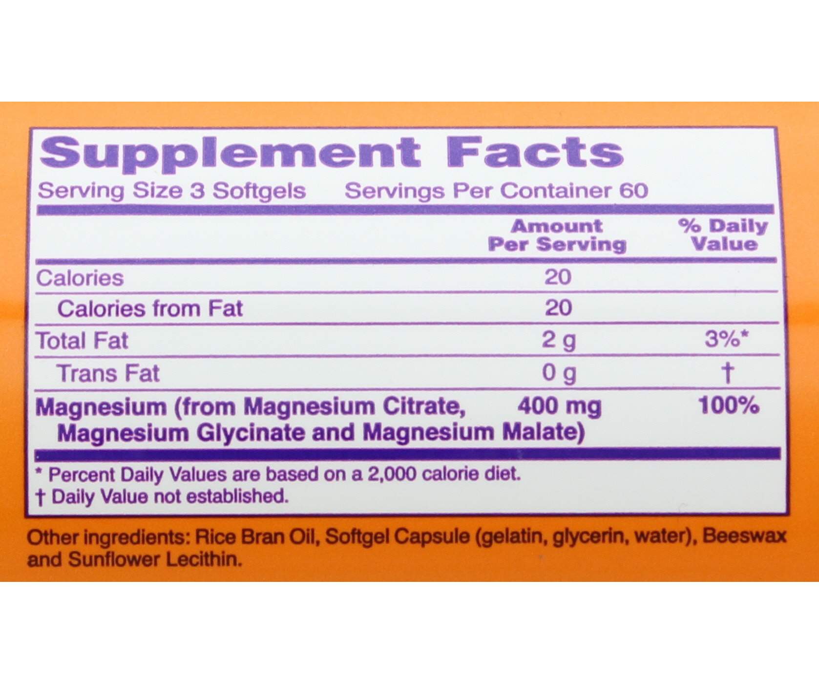 NOW Magnesium Citrate Softgels; image 2 of 2
