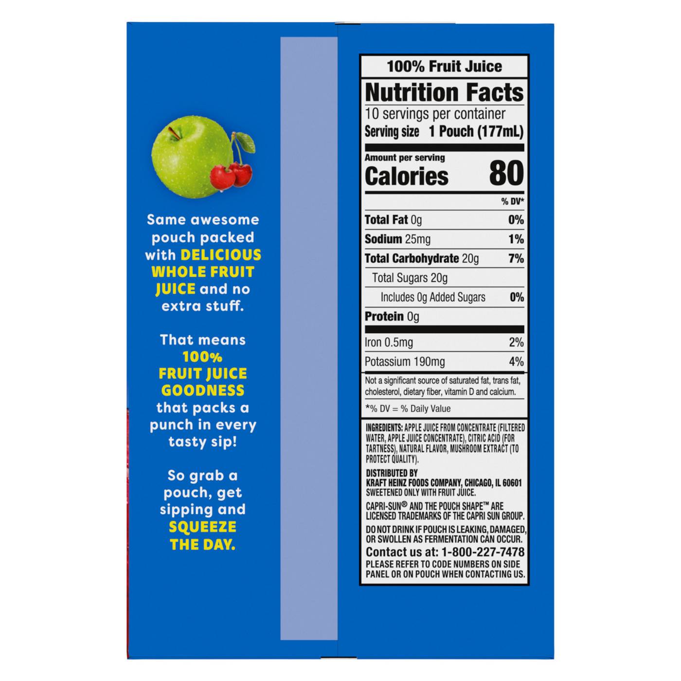 Capri Sun 100% Juice Apple Juice 10 pk Pouches; image 8 of 11