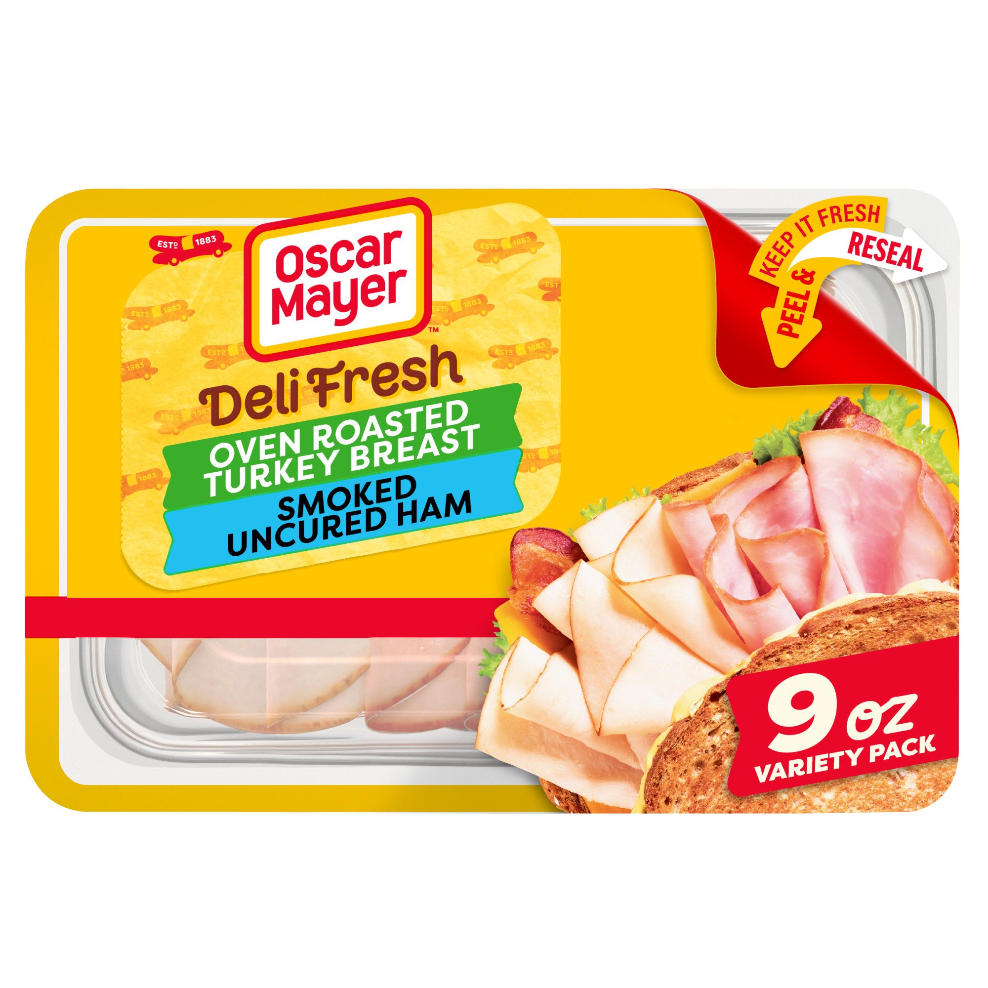 Oscar Mayer Deli Fresh Oven Roasted Turkey Breast & Smoked Ham Combo, 9 oz