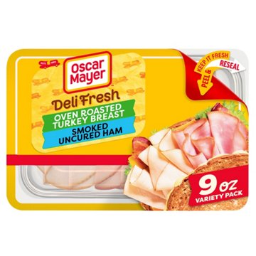 Oscar Mayer Deli Fresh Oven Roasted Turkey Breast & Smoked Ham Combo, 9 oz