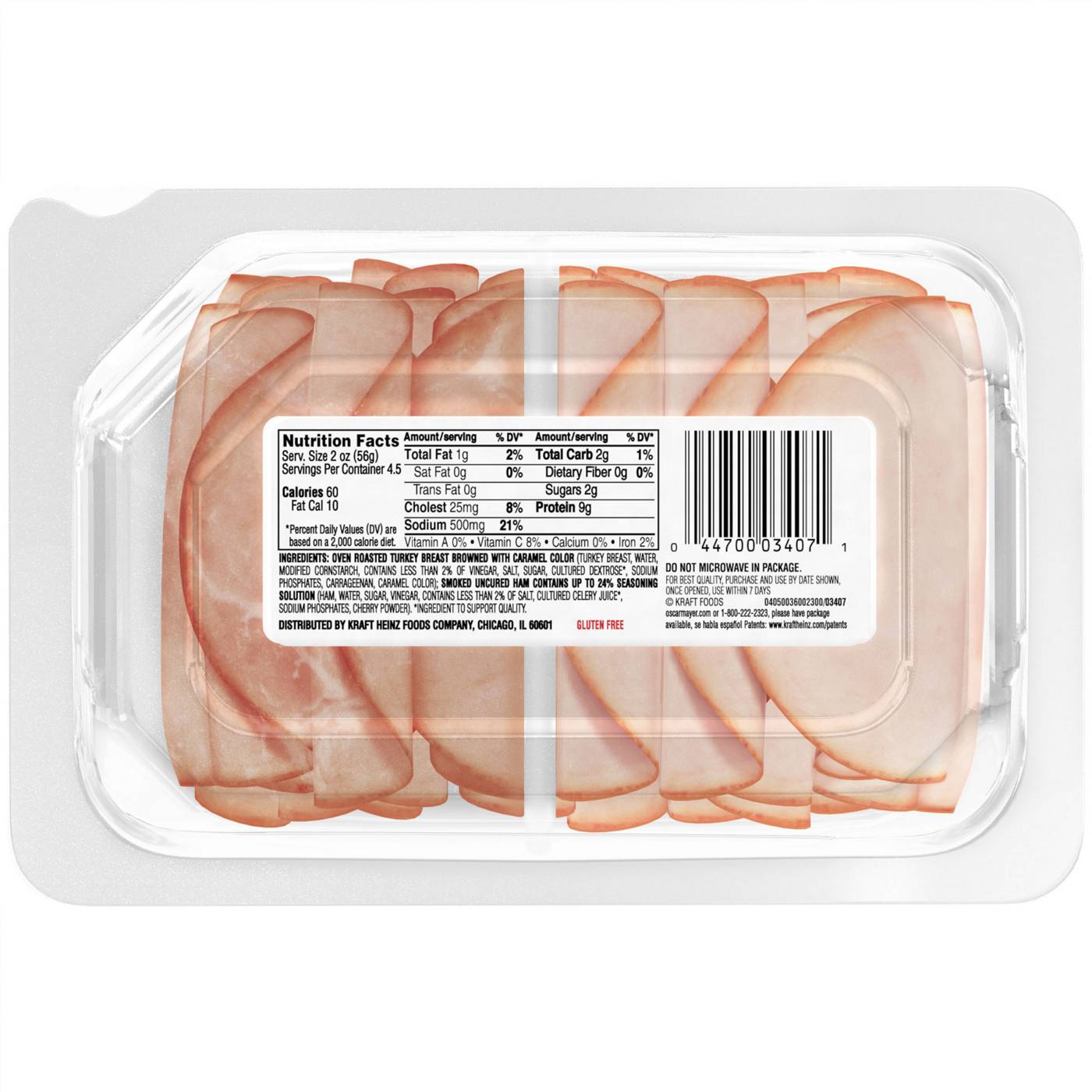 Oscar Mayer Deli Fresh Oven Roasted Turkey Breast & Smoked Uncured Ham Sliced Lunch Meat - Variety Pack; image 6 of 6