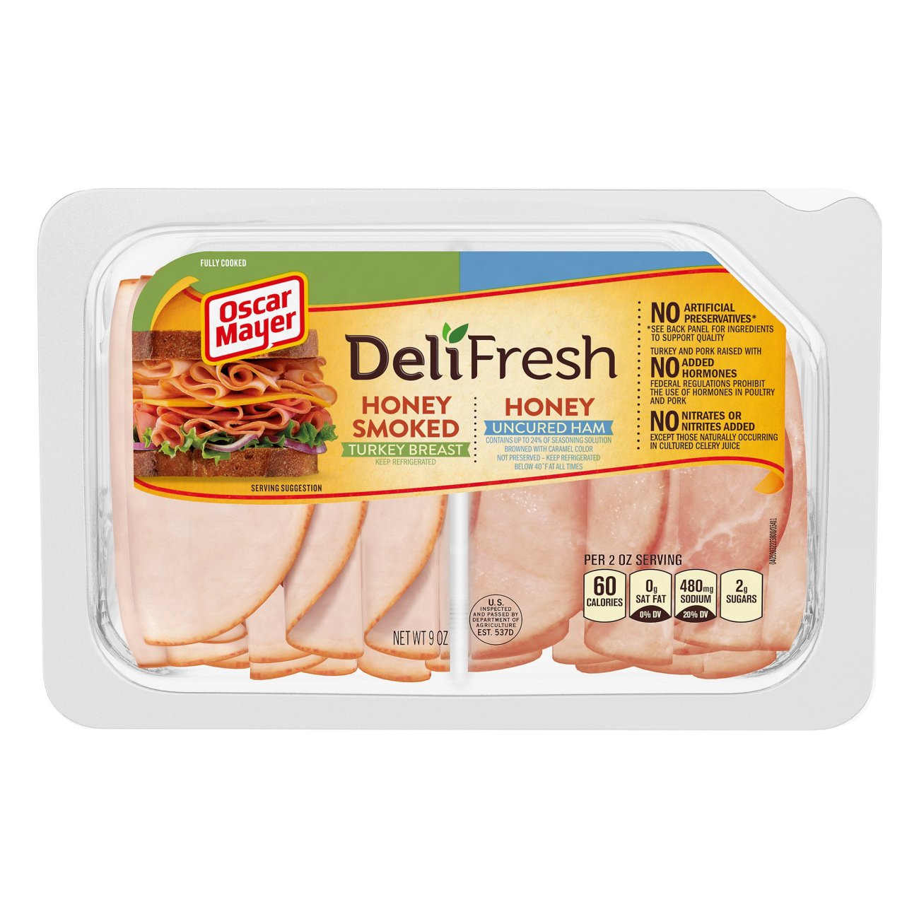 Oscar Mayer Deli Fresh Honey Smoked Turkey Breast & Honey Ham - Shop ...