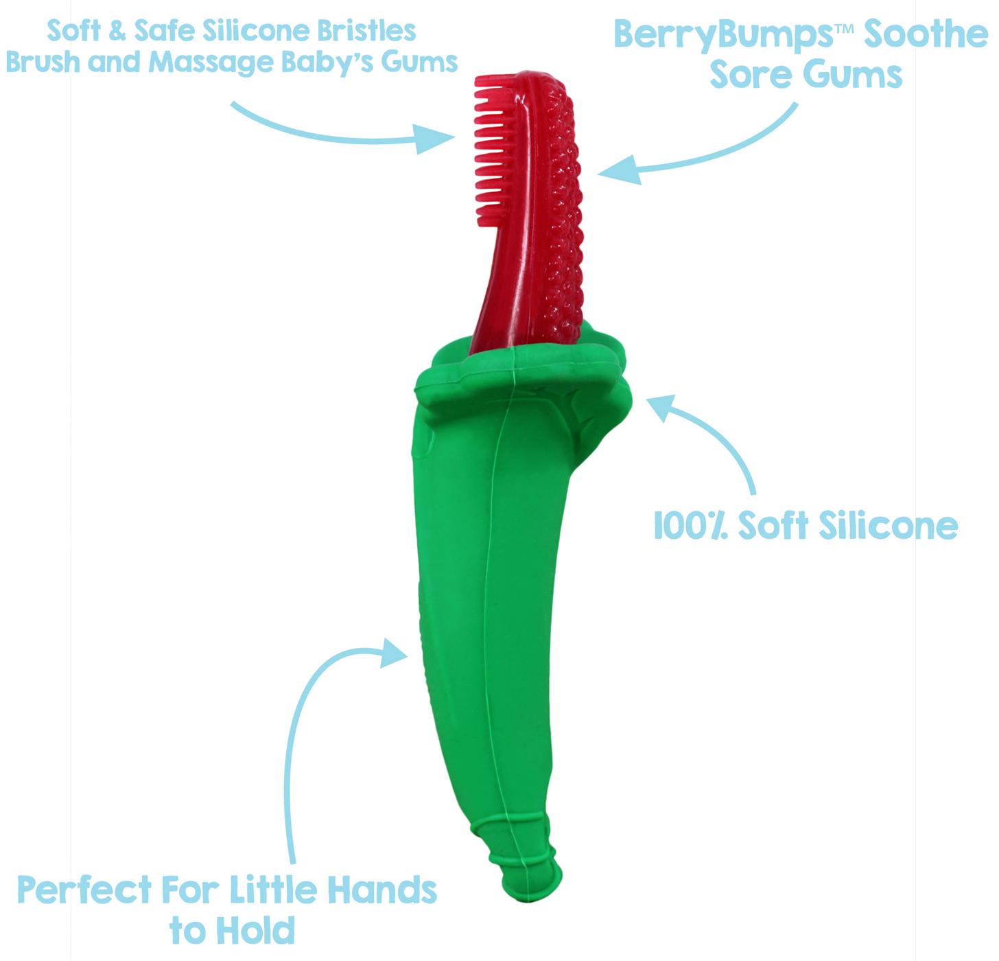 Razbaby Raz-berry Silicone Toothbrush; image 2 of 3