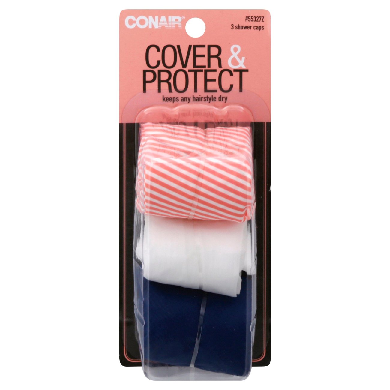 Conair Styling Essentials Lightweight and Durable Shower Caps, Assorted