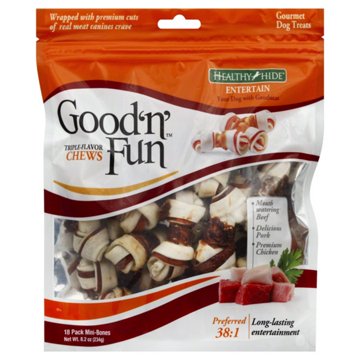 Healthy Hide Good 'n' Fun Triple-Flavor Mini Chews, 8.2 oz