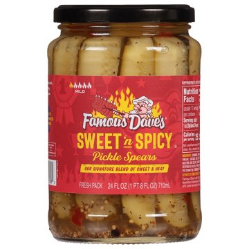 Famous Dave's Sweet 'n Spicy Pickle Spears, 24 oz