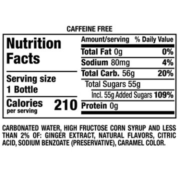 Canada Dry Ginger Ale, Caffeine Free