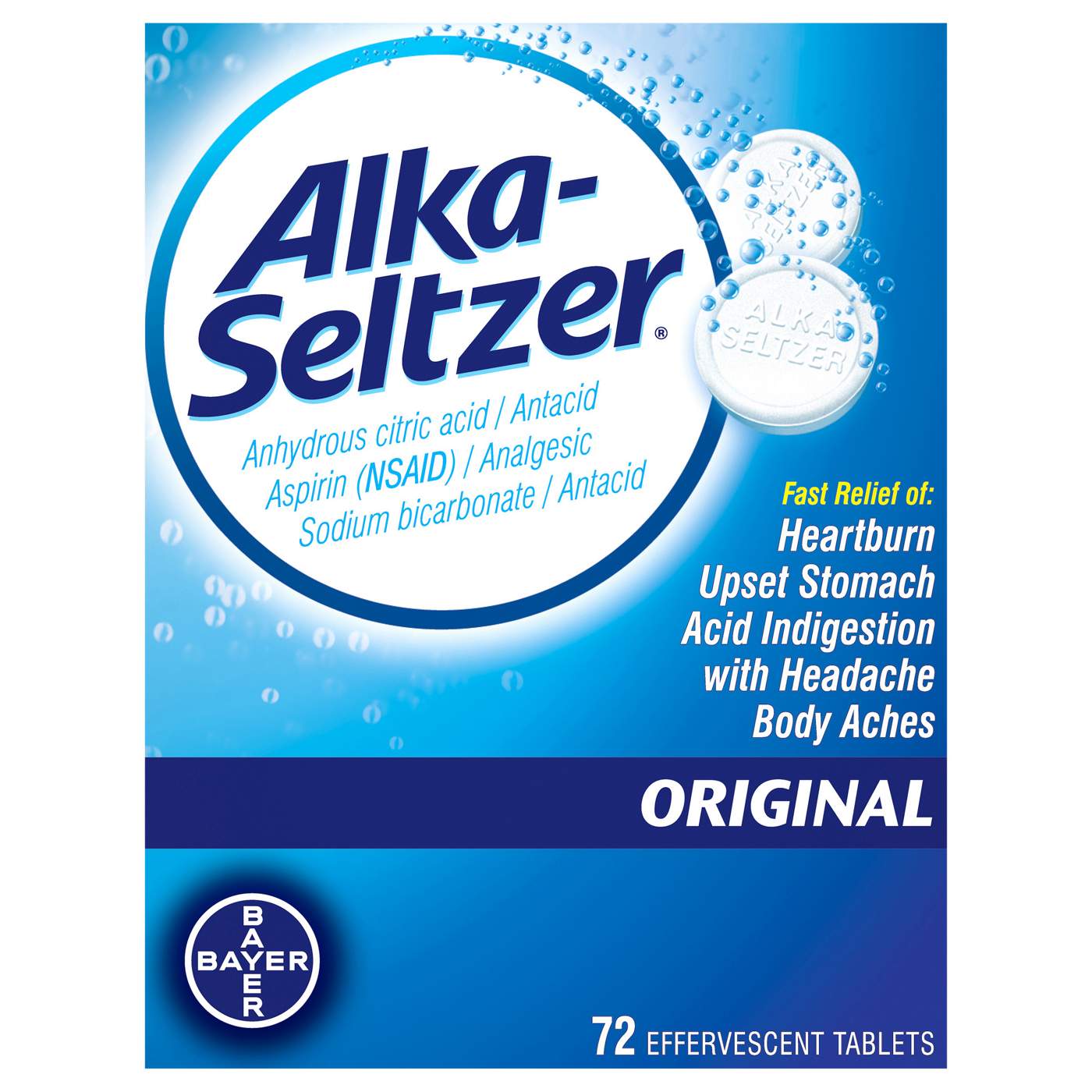 Alka-Seltzer Antacid & Pain Relief Effervescent Tablets - Original; image 1 of 3