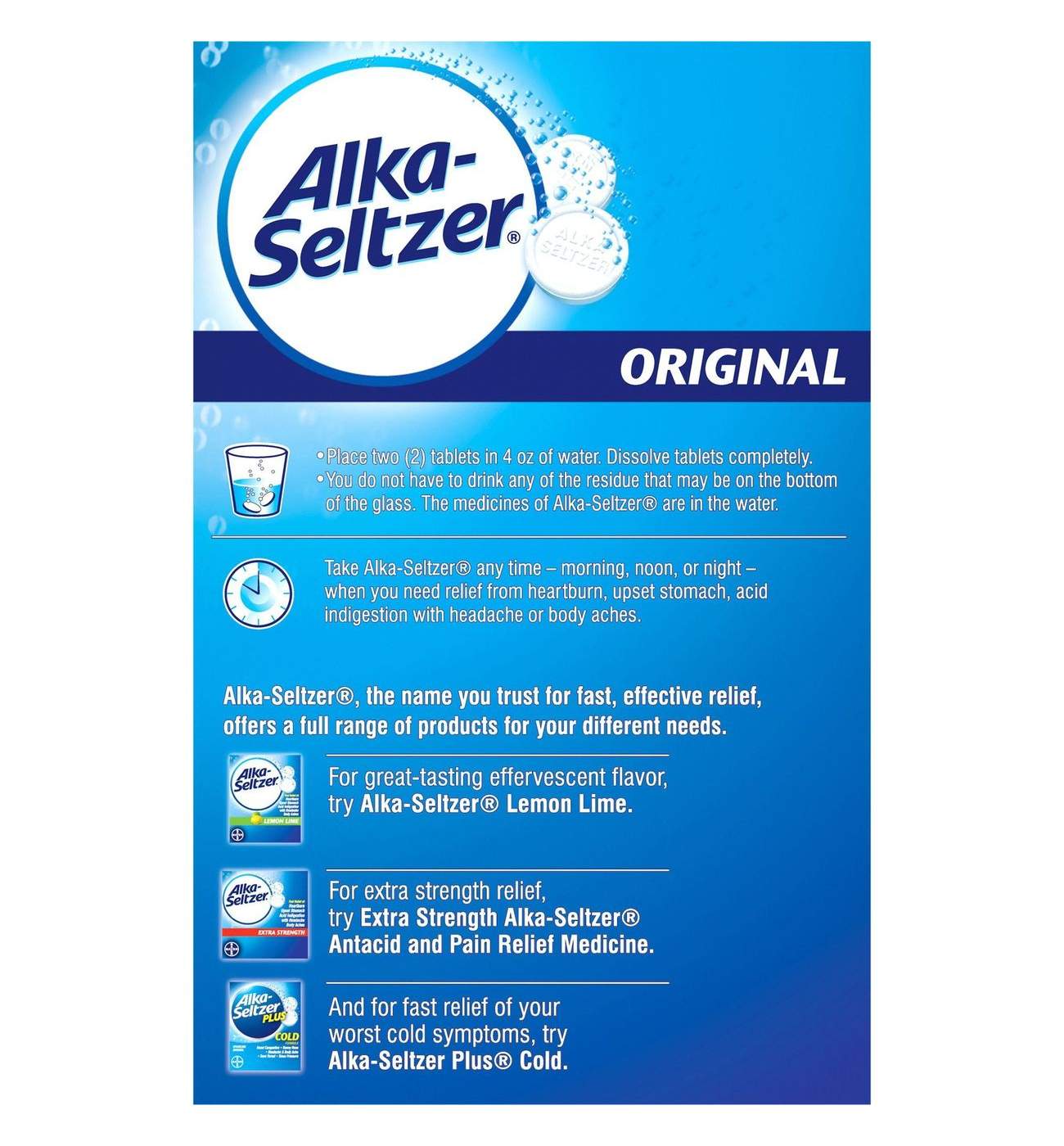 Alka-Seltzer Antacid & Pain Relief Effervescent Tablets - Original; image 3 of 3