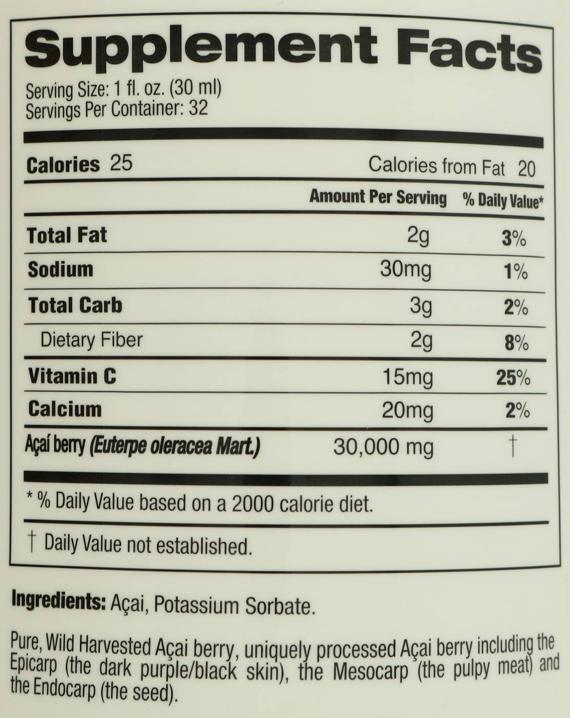 Tropical Oasis Acai Pure 100% Juice; image 2 of 2