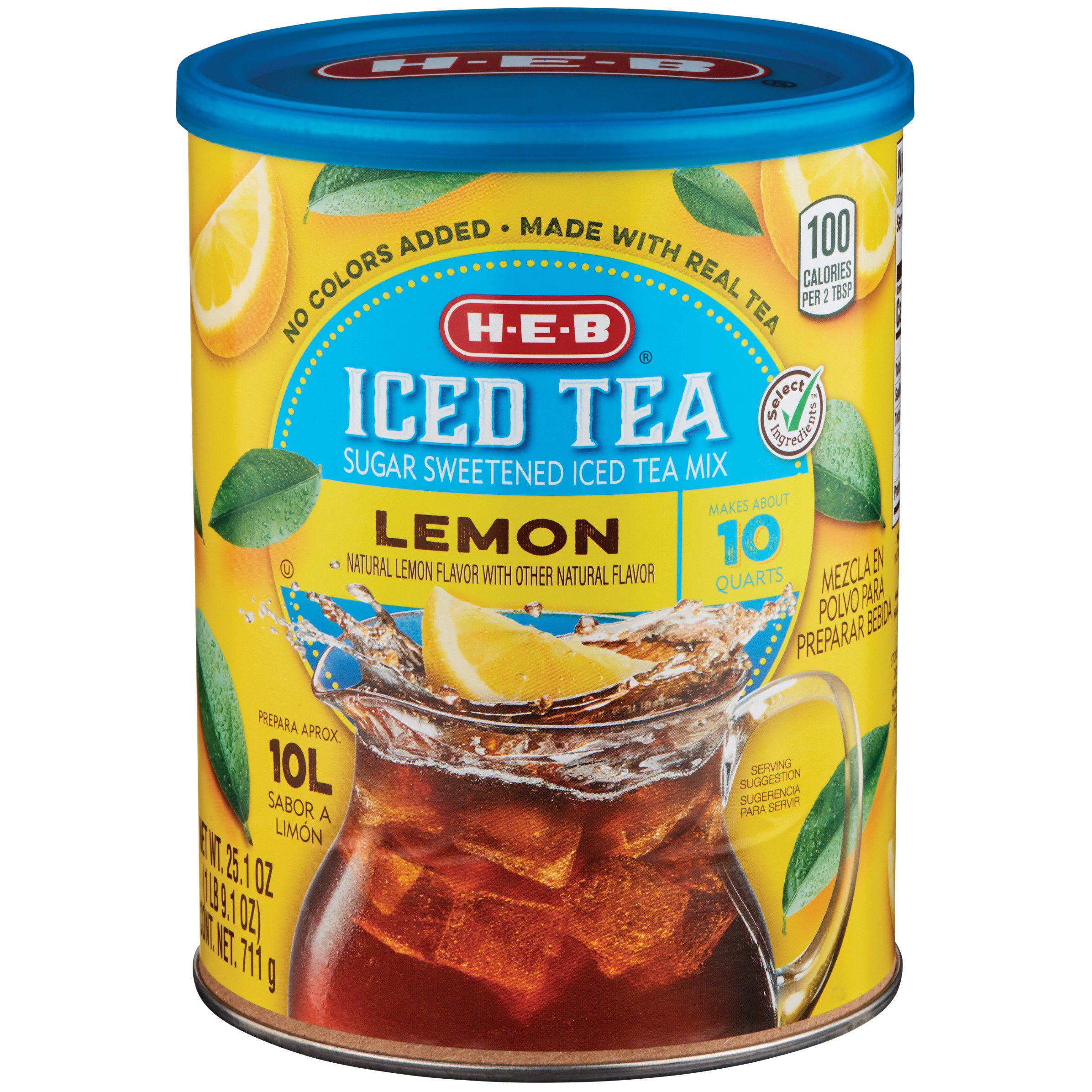 H-E-B Select Ingredients Lemon Sugar Sweetened Iced Tea Mix - Shop Tea ...