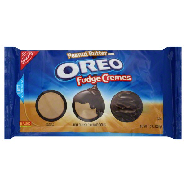 Nabisco Oreo Fudge Cremes Fudge Covered Chocolate Peanut Butter Creme ...