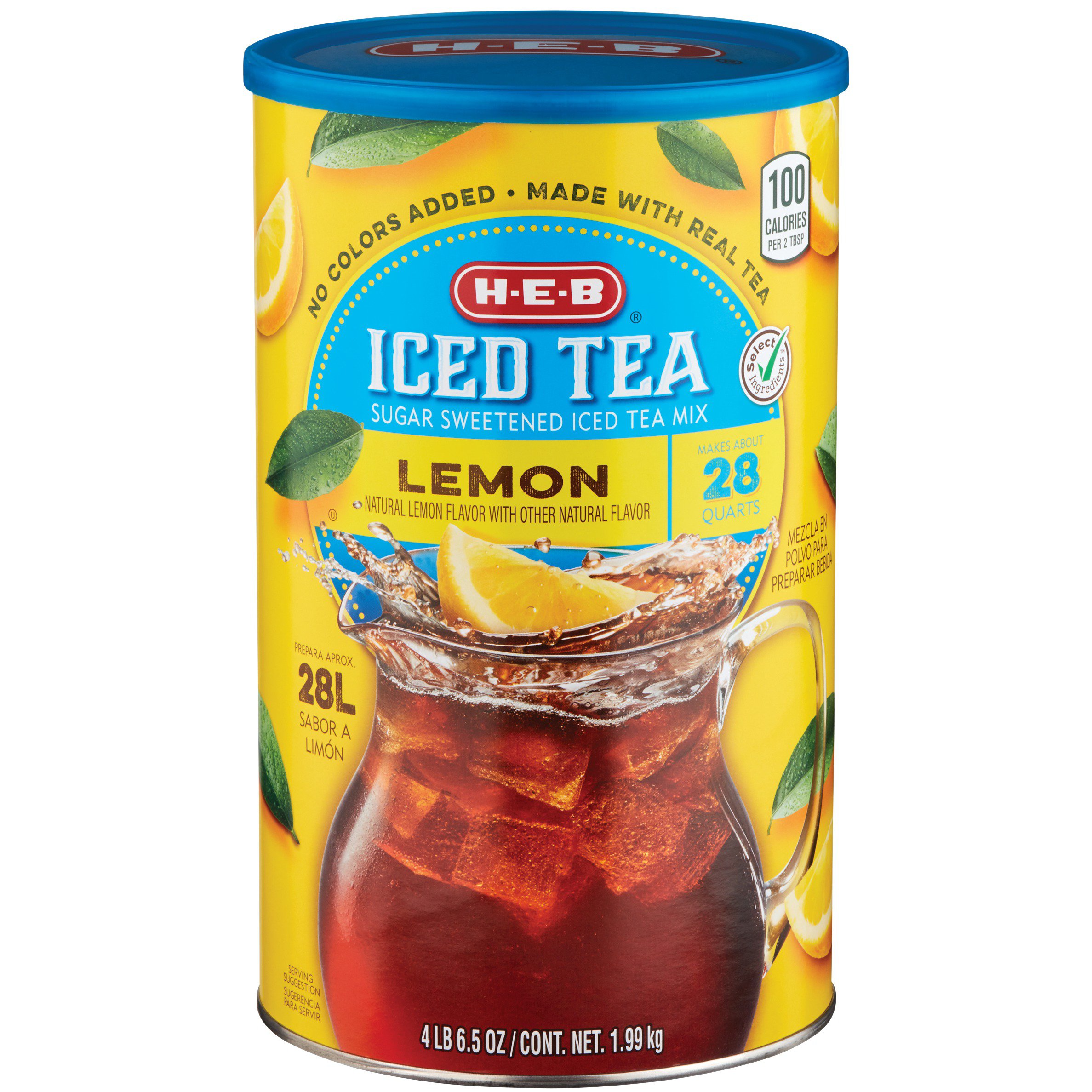 H-E-B Select Ingredients Lemon Sugar Sweetened Iced Tea Mix - Shop Tea ...