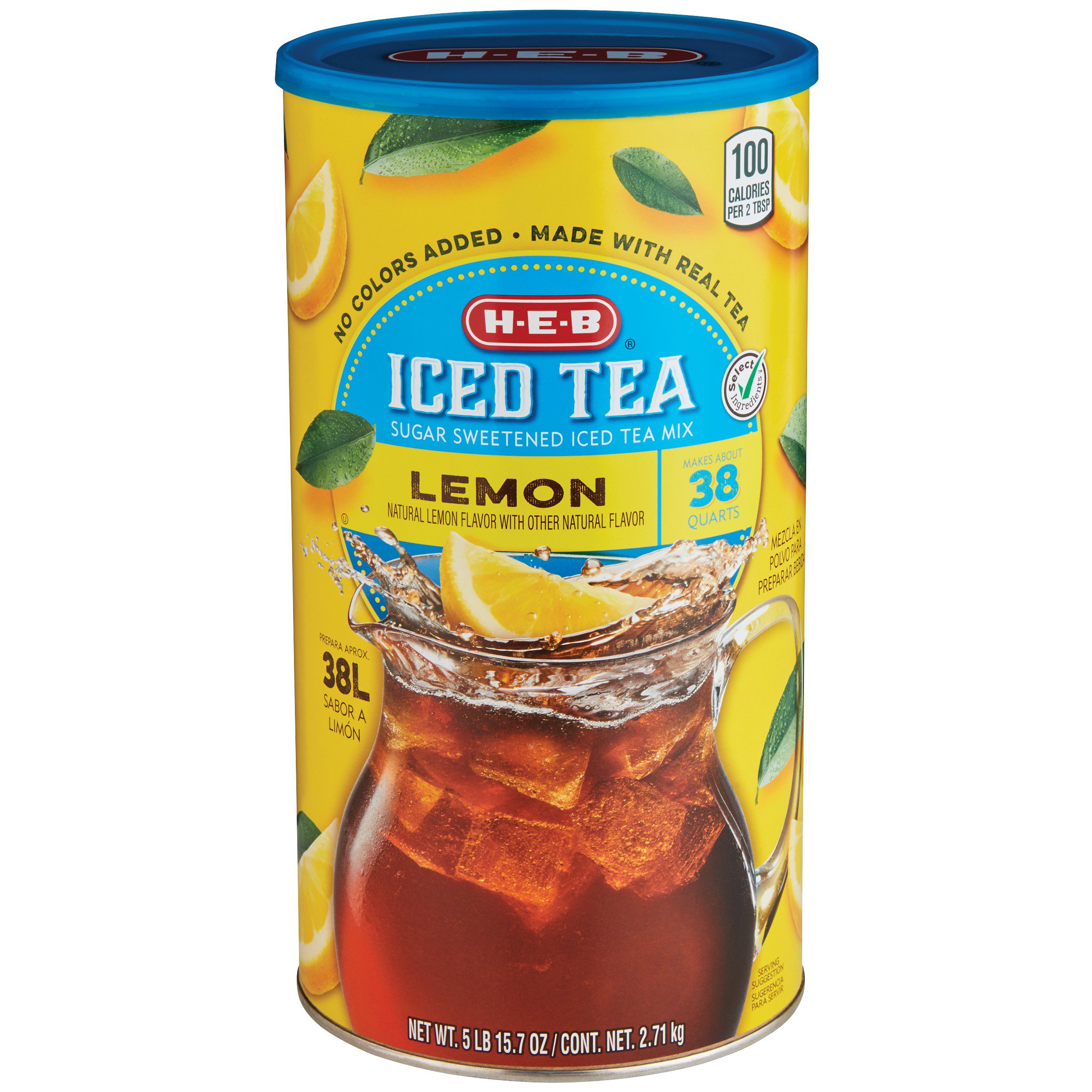 HEB Select Ingredients Lemon Sugar Sweetened Iced Tea Mix Shop Tea