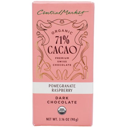 Central Market Organic 71% Cacao Dark Chocolate Bar - Orange, 3.16