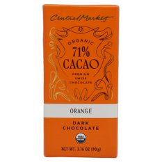 Central Market Organic 71% Cacao Dark Chocolate Bar - Orange, 3.16
