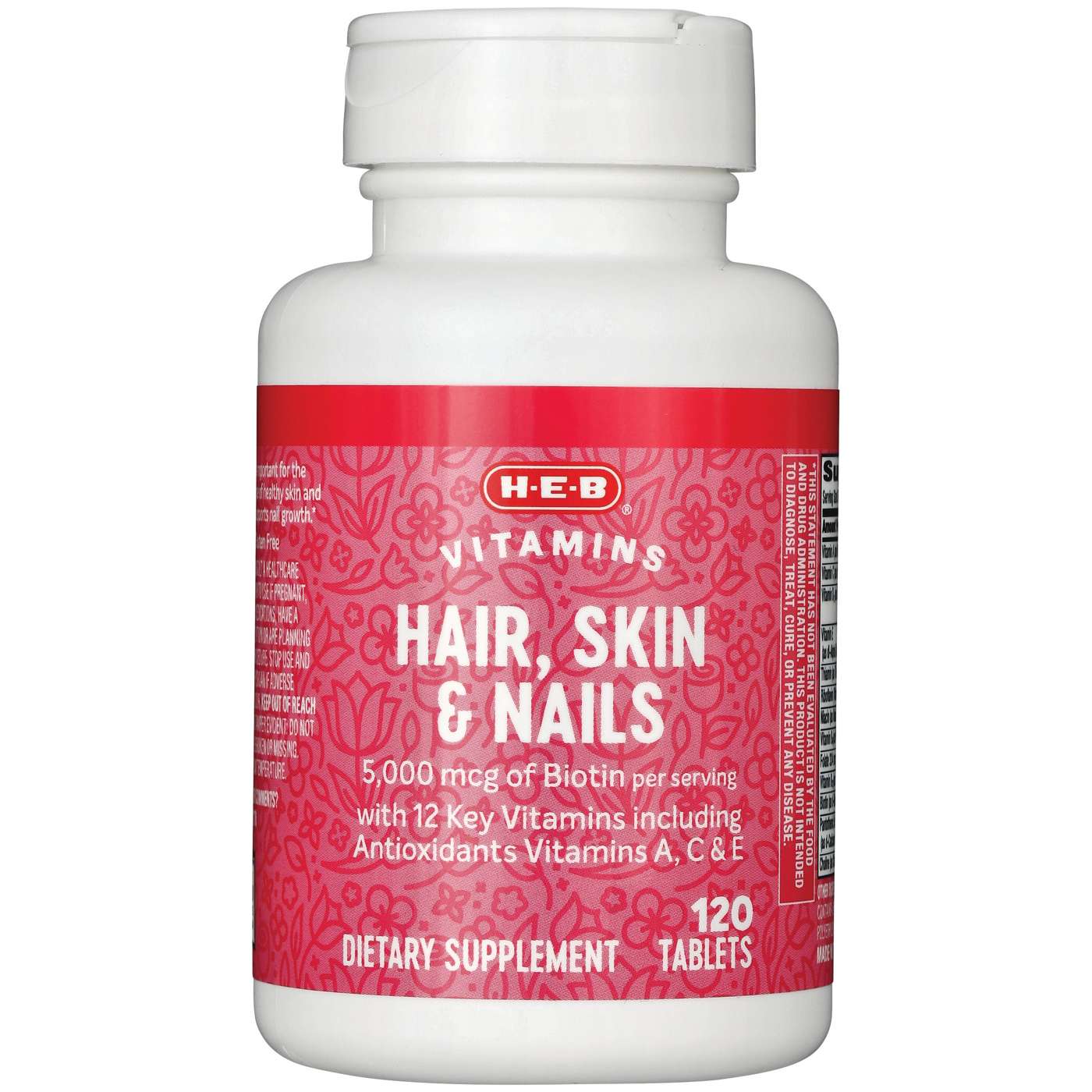 H-E-B Vitamins Hair Skin & Nails Tablets; image 1 of 2