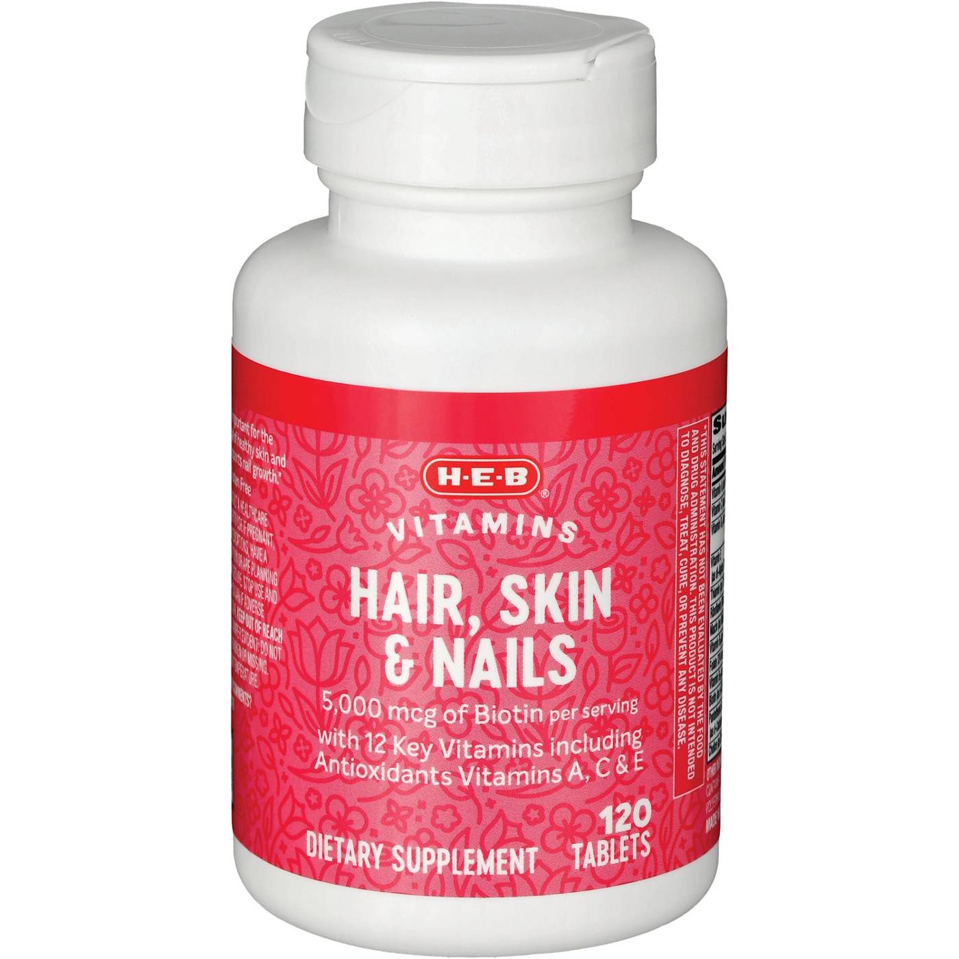 H-E-B Vitamins Hair Skin & Nails Tablets; image 2 of 2