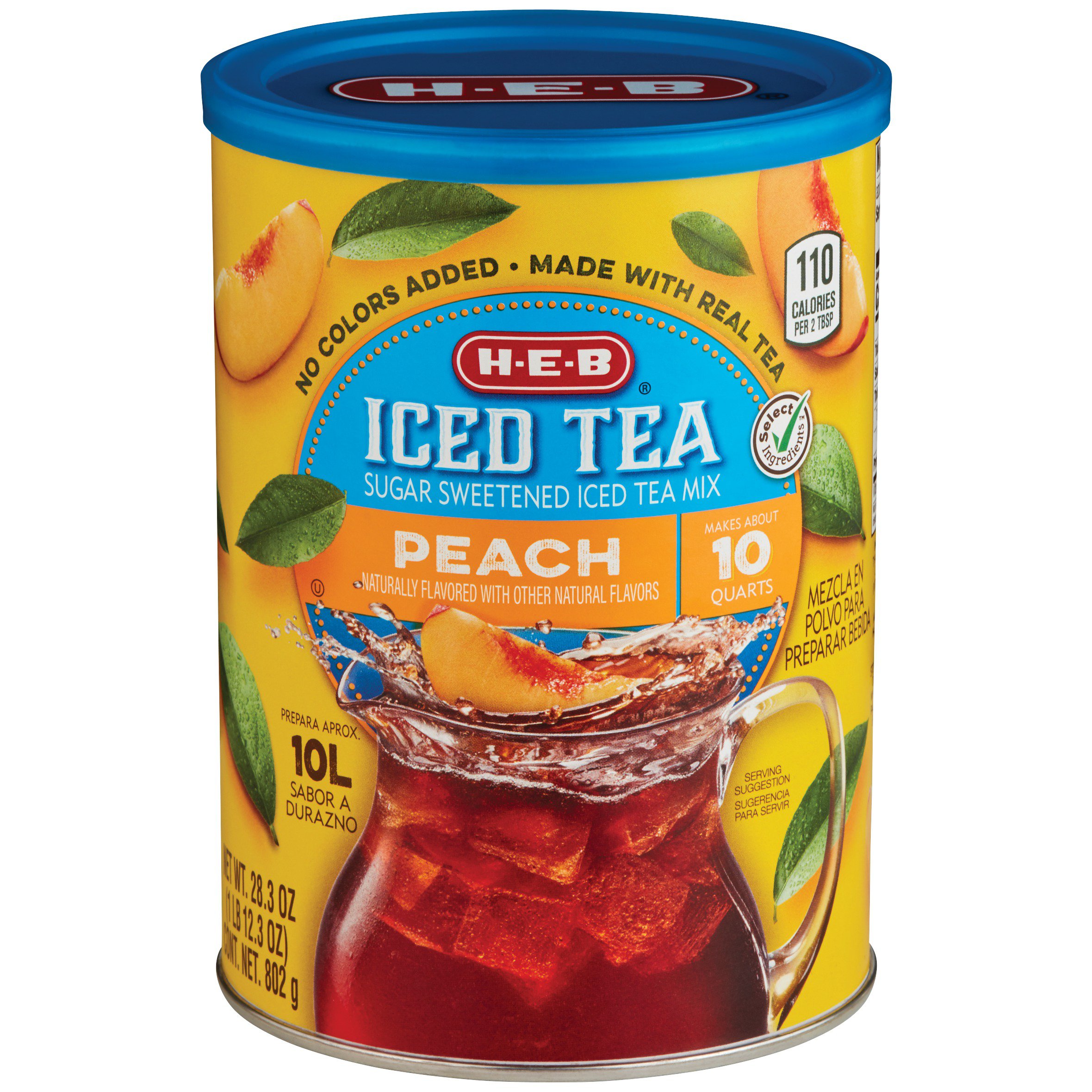 H E B Select Ingredients Peach Sugar Sweetened Iced Tea Mix Shop Tea