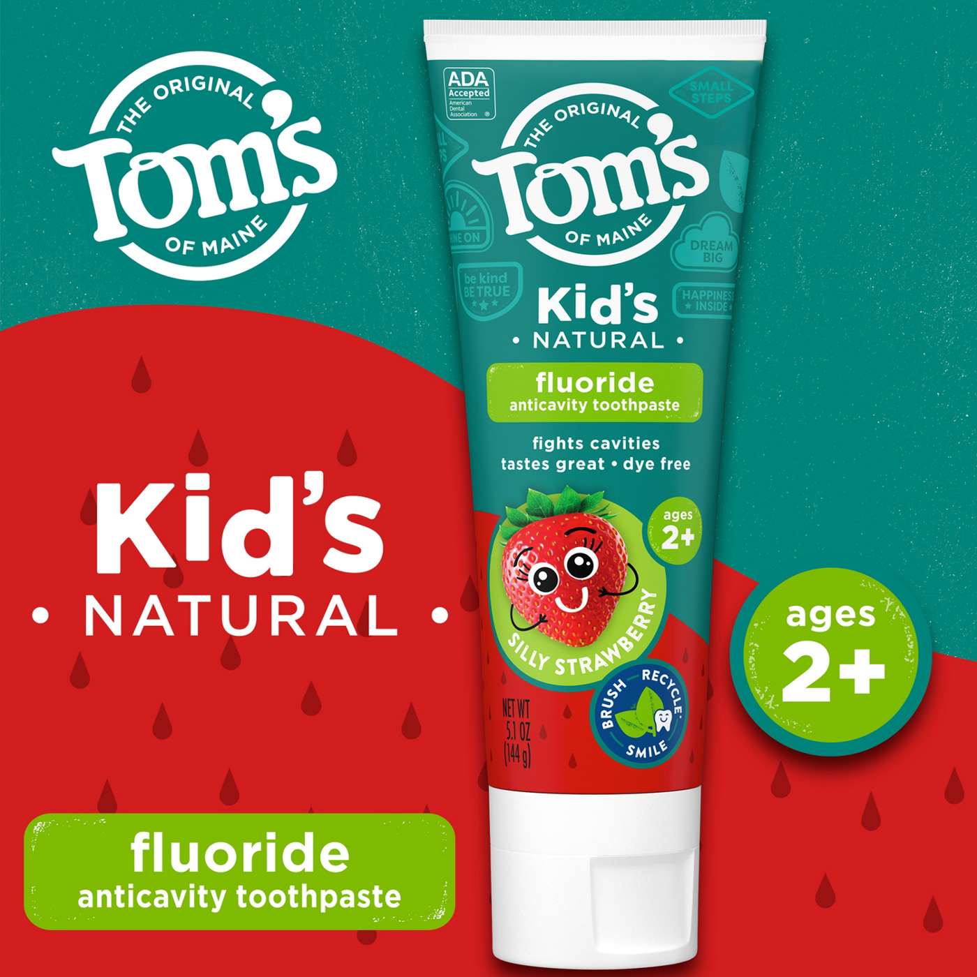 Tom's of Maine Children's Fluoride Toothpaste - Strawberry; image 5 of 5