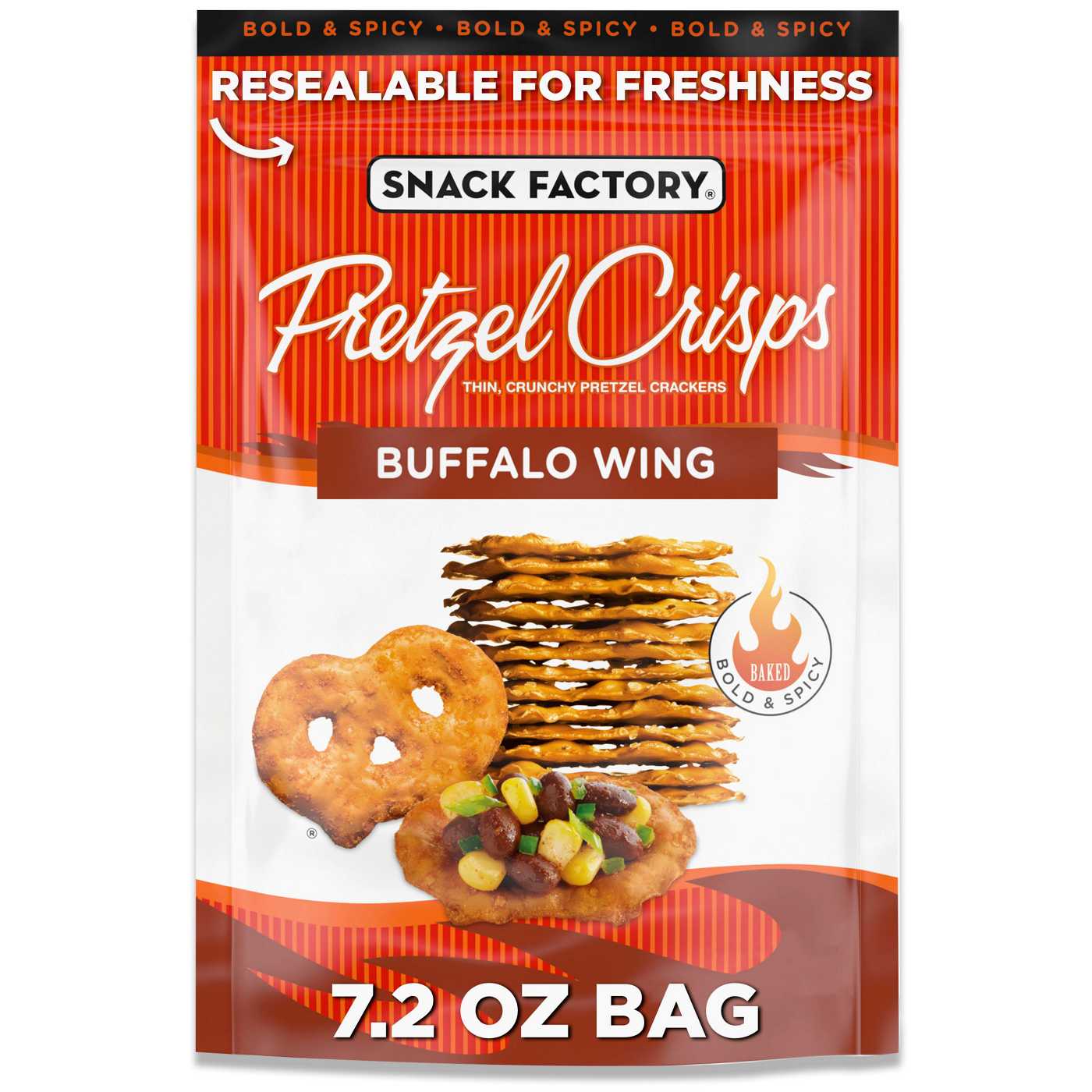 Snack Factory Buffalo Wing Pretzel Crisps; image 1 of 9